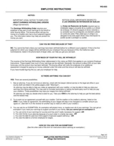 Employee Instructions (WG-003)